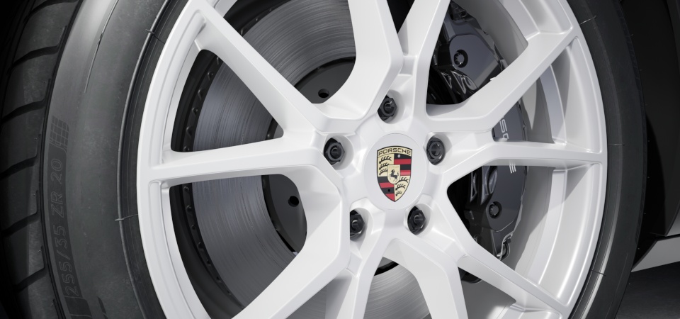 Wheel Center Caps with Colored Porsche Crest