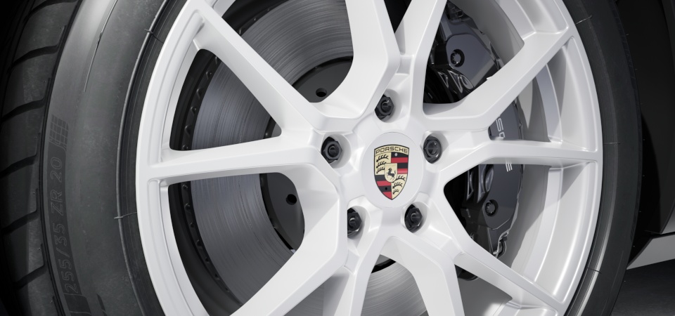 Wheel centre set with full-colour Porsche Crest