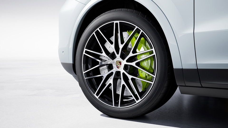 Porsche Ceramic Composite Brake (PCCB), Bremssättel acidgreen