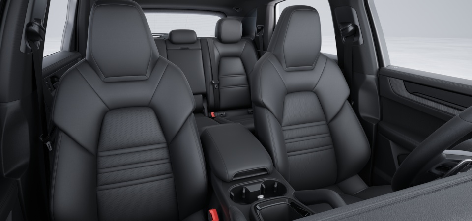 Club Leather Interior in Basalt Black with Cross Stiching