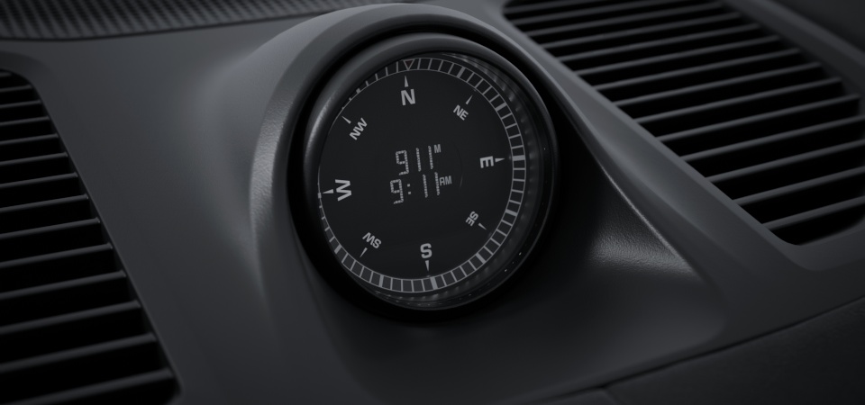 Compass display on dashboard