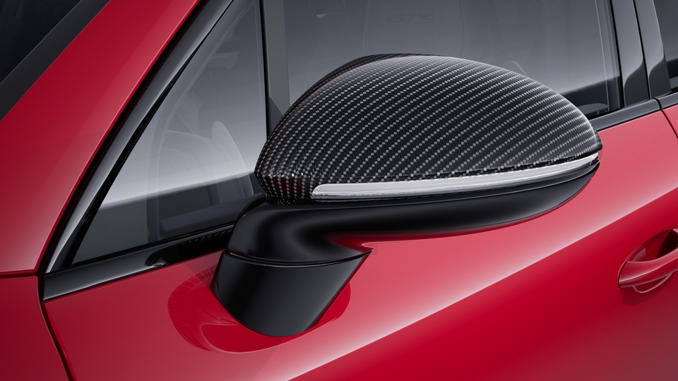 SportDesign exterior mirror upper trims carbon