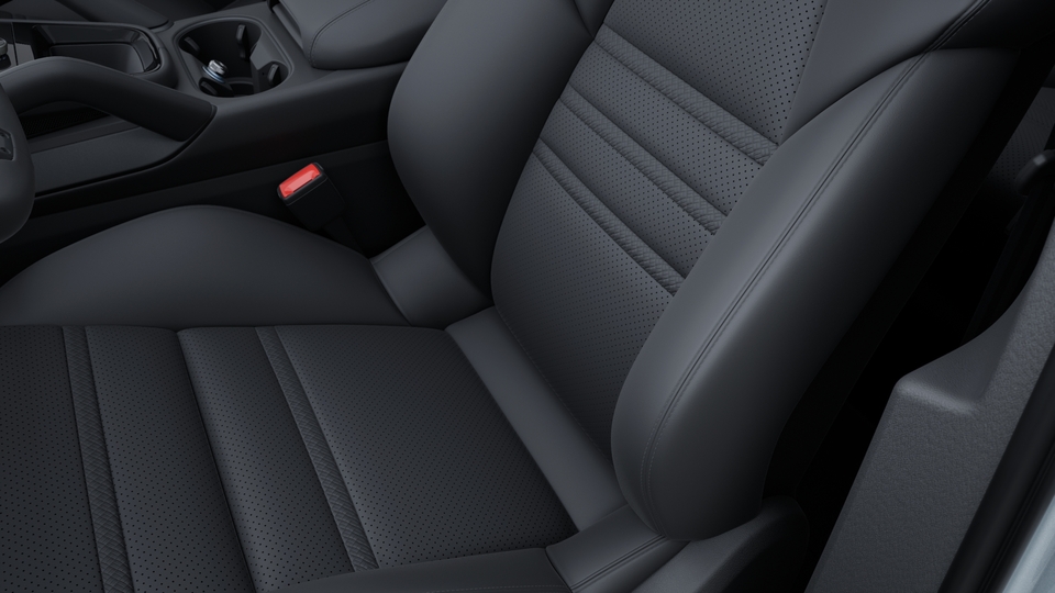 Club Leather Interior in Basalt Black with Cross-Stitching