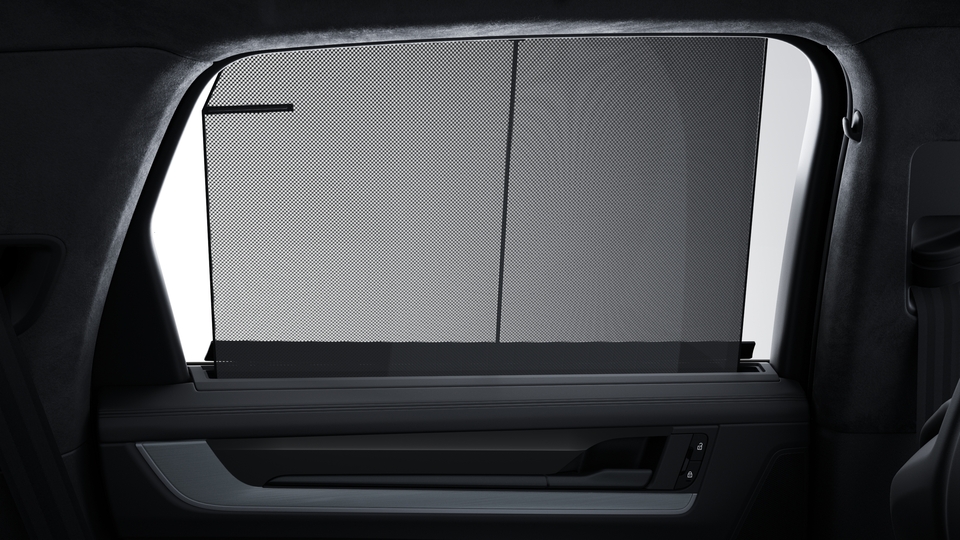 Electric roll-up sunblind for rear side windows