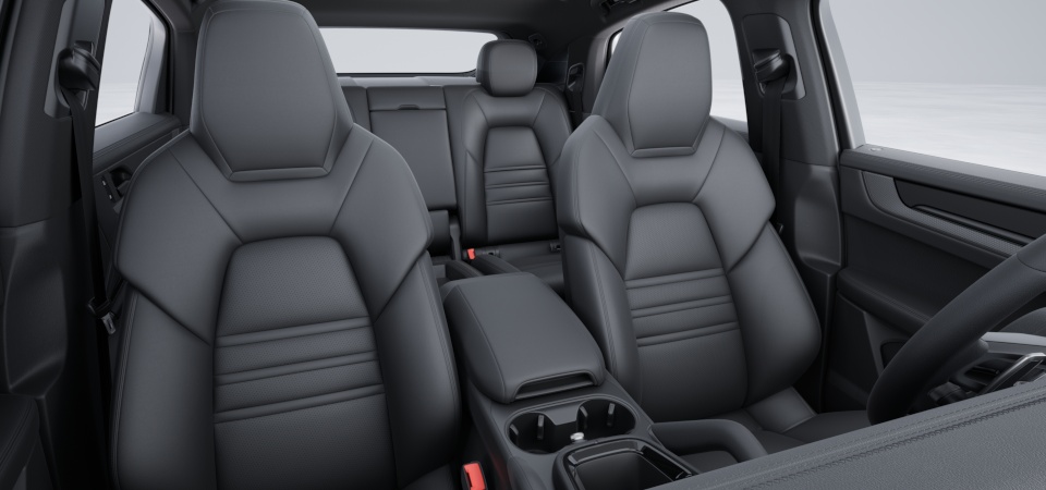 Club Leather Interior in Basalt Black with Cross Stiching