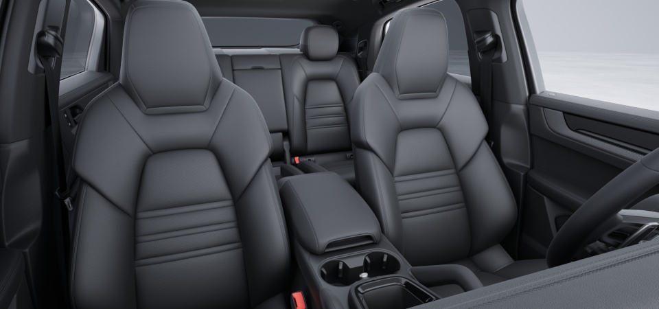 Club Leather Interior in Basalt Black with cross stiching