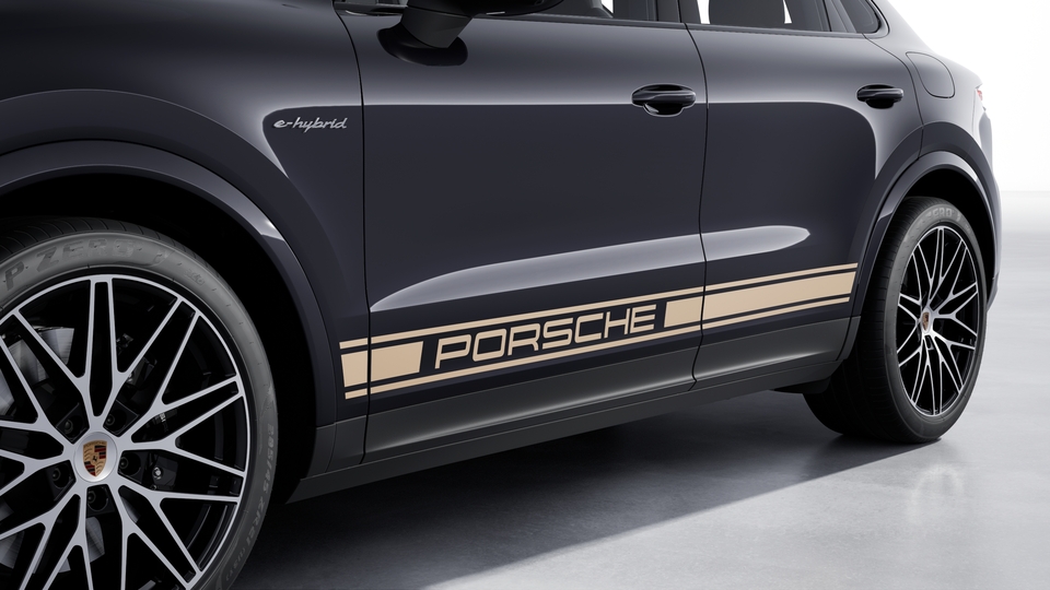 Logo laterale decorativo «PORSCHE» in neodimio