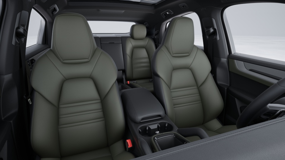 Leather Interior in Black/Night Green