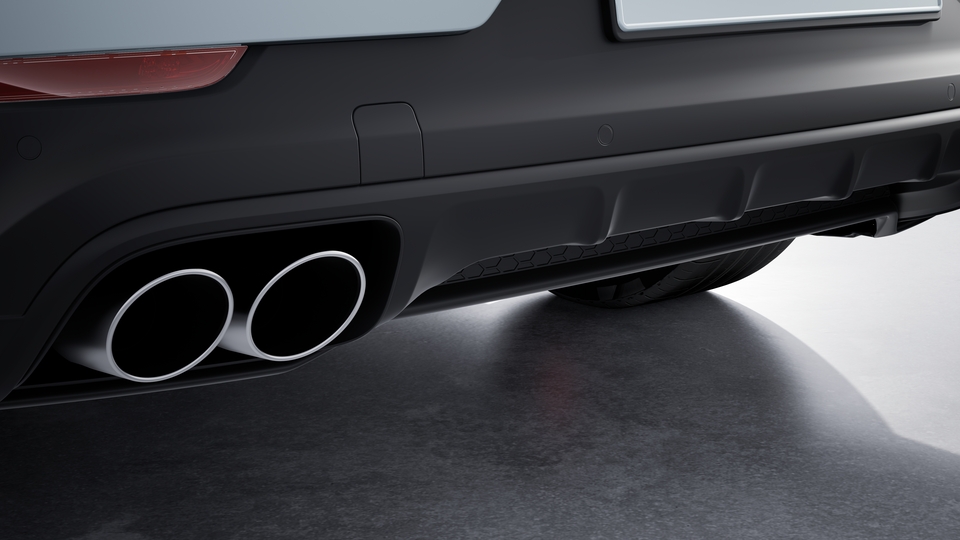 Exhaust system in brushed stainless steel