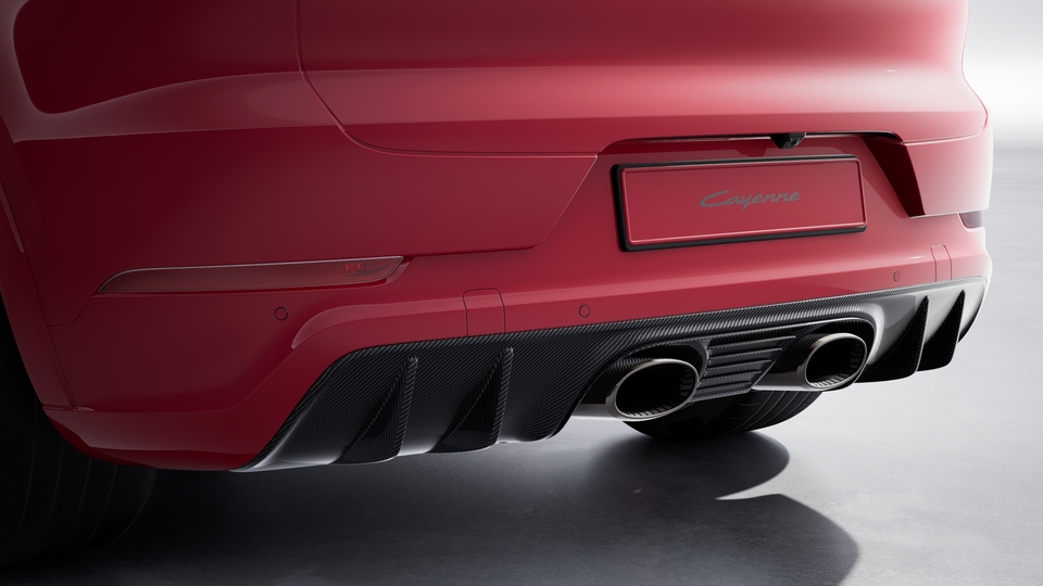 Sports exhaust system with central tailpipes (dark)