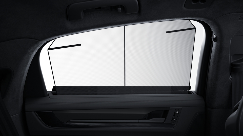 Electric roll-up sunblind for rear side windows