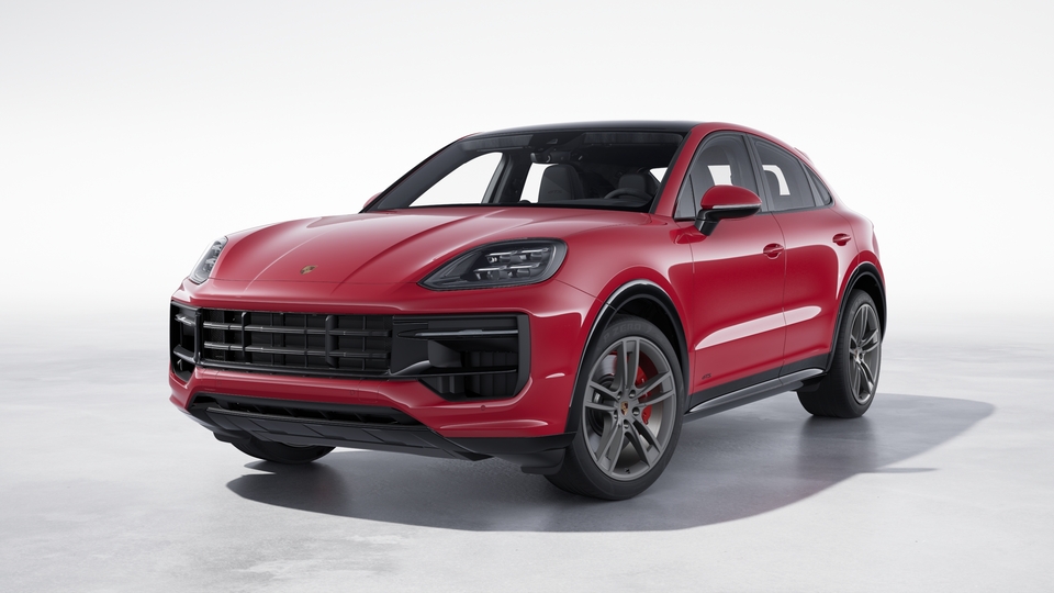 21palcová kola ve stylu Cayenne Turbo Design v barvě Vesuvius šedá s rozšířením blatníků v barvě karoserie