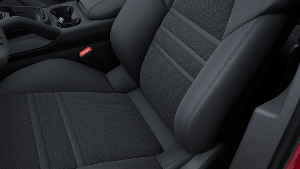 GTS sports seats front with integrated headrests (8-way, electric) and seat centre in Race-Tex