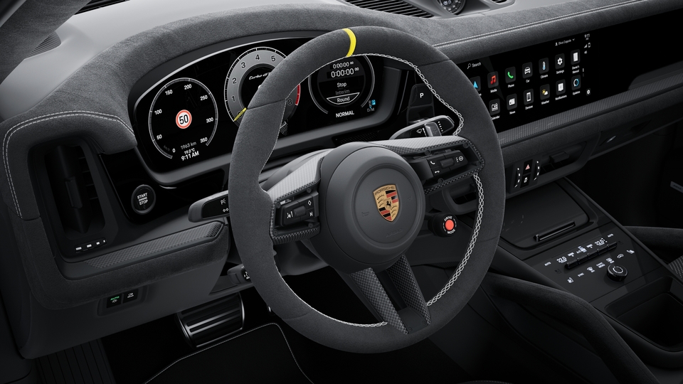 Heated Steering Wheel in Race-Tex with Trim in Matte Carbon Fibre