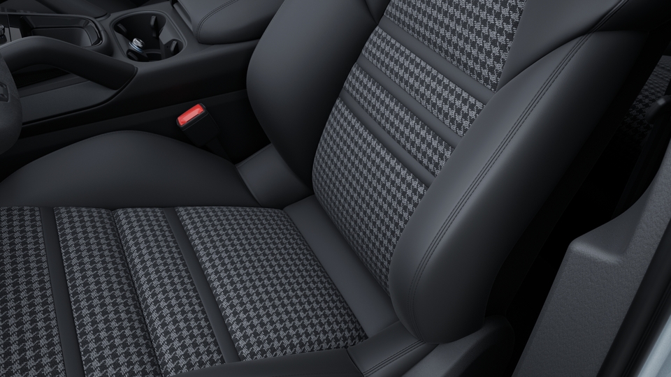 Extended partial leather interior in Black with seat centres in fabric