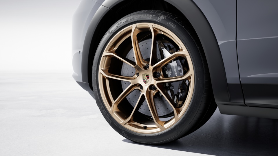Hamulce Porsche Ceramic Composite Brake (PCCB) z zaciskami lakierowanymi na kolor czarny (wysoki połysk)