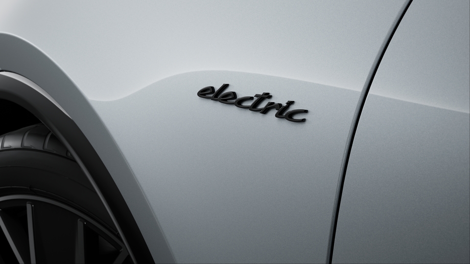 Désignation du modèle et logo 'electric' peints en Noir (finition brillante)