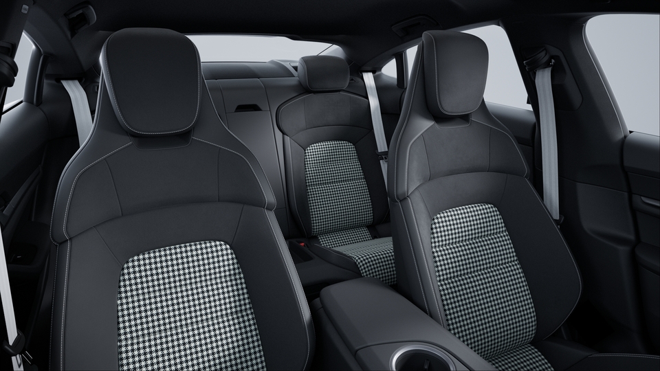 Leather-Free Race-Tex Interior in Black with Pepita Seat Centers