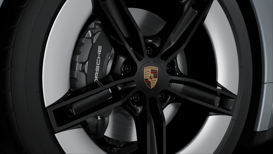 Wheel centres with full-colour Porsche Crest