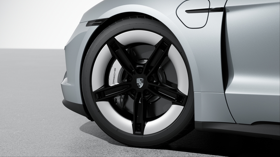 Porsche Surface Coated Brake (PSCB) mit Bremssätteln lackiert in Weiß