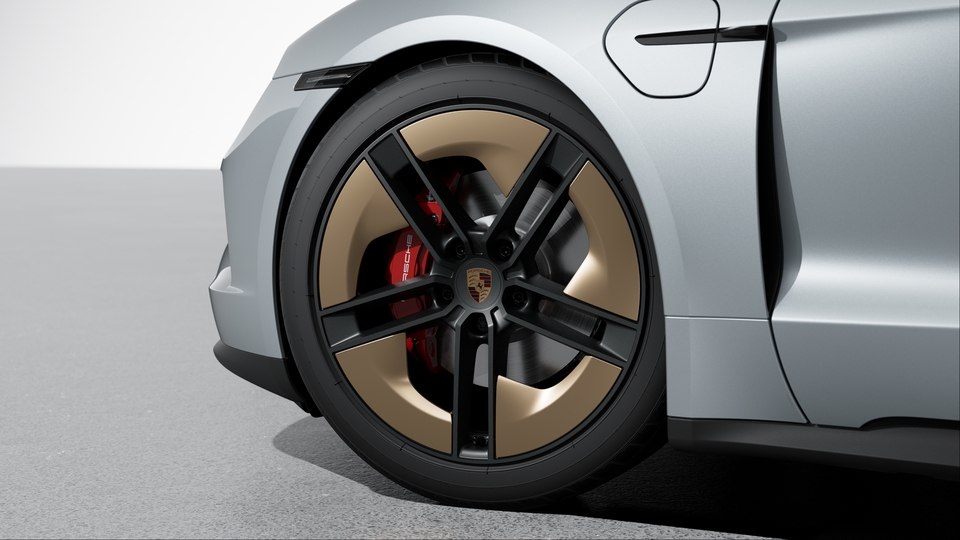 21-inch Taycan Exclusive Design Wheels painted in Satin Black