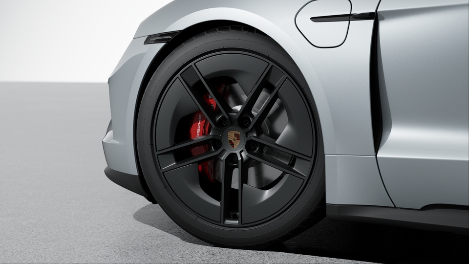 21-inch Taycan Exclusive Design Wheels painted in Satin Black