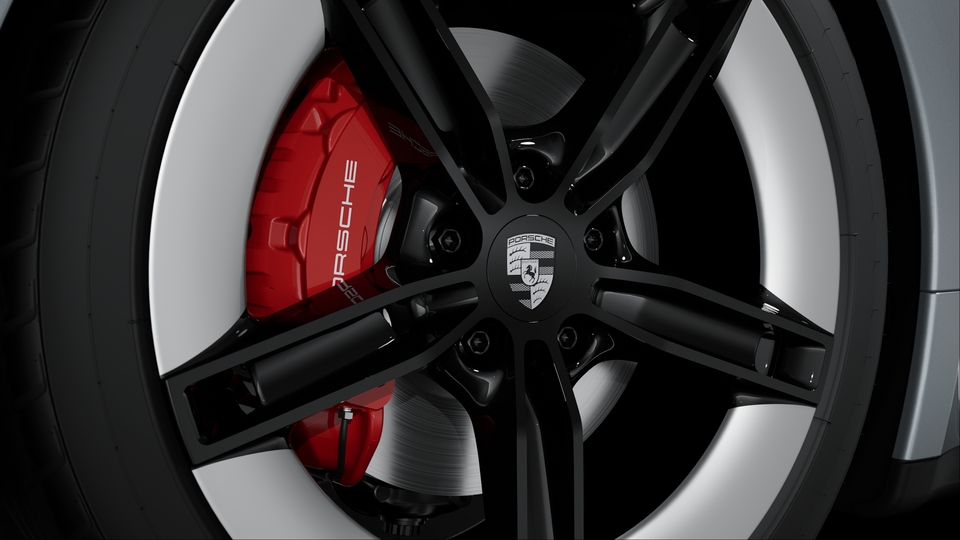 Wheel Centres with monochrome Porsche Crest