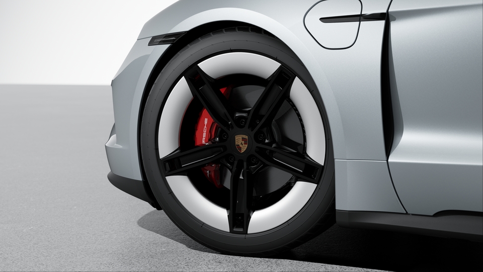 Centre des roues avec écusson Porsche en couleur