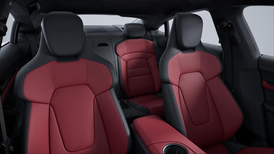 Two-Tone Leather Interior, Smooth-Finish Leather, Black/Bordeaux Red