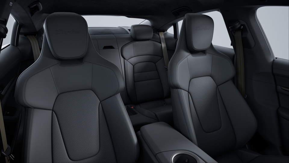 Leather Interior, Smooth-Finish Leather, Black, with contrasts in Turbonite
