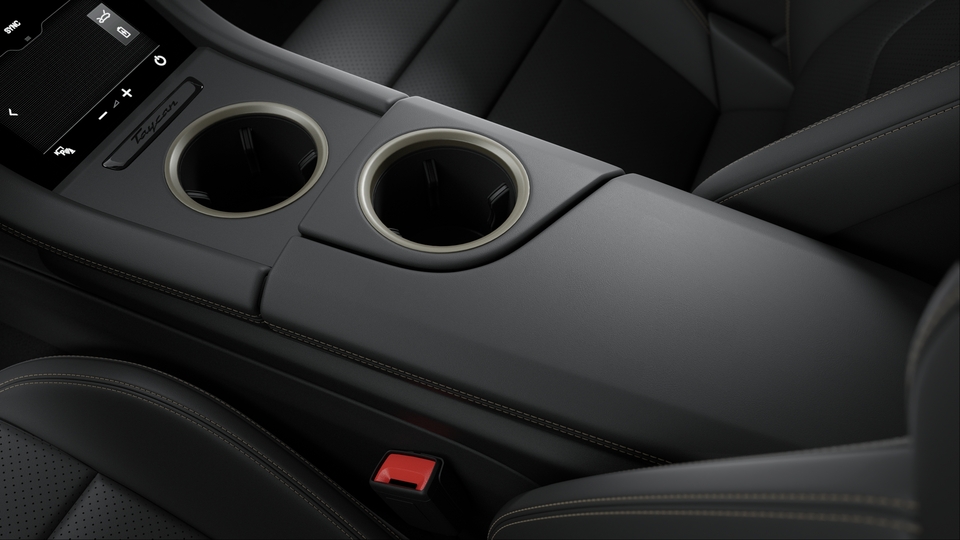 Leather Interior, Smooth-Finish Leather, Black, with contrasts in Turbonite