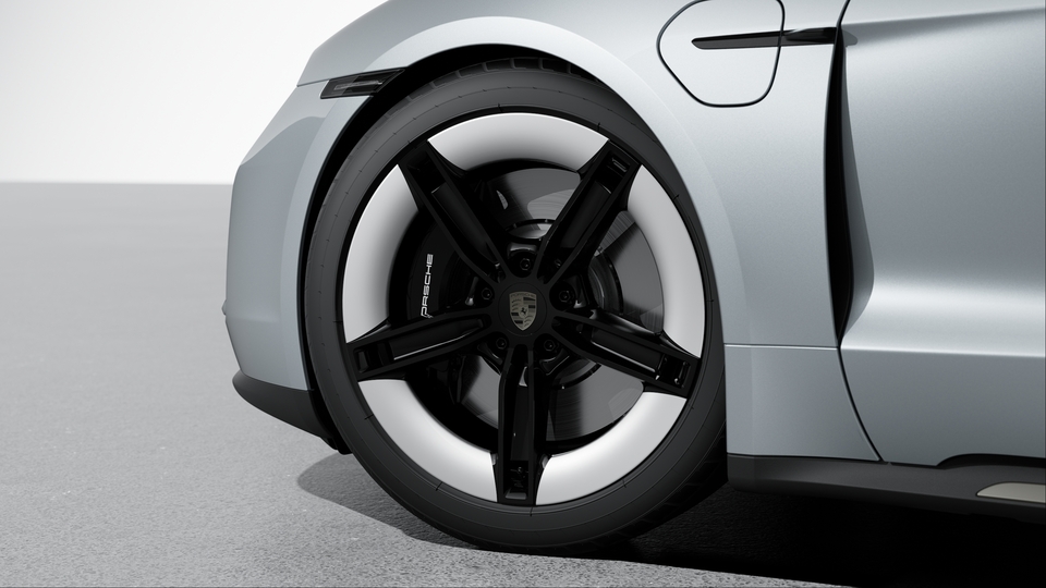 Porsche Surface Coated Brake (PSCB) with Brake Calipers painted in Black (high-gloss)