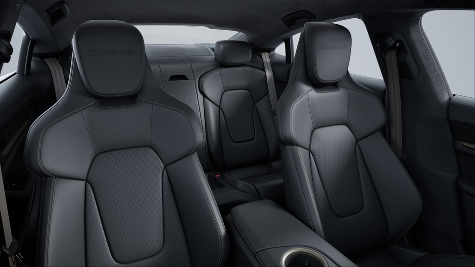 Leather Interior, Smooth-Finish Leather, Black, with items in Turbonite