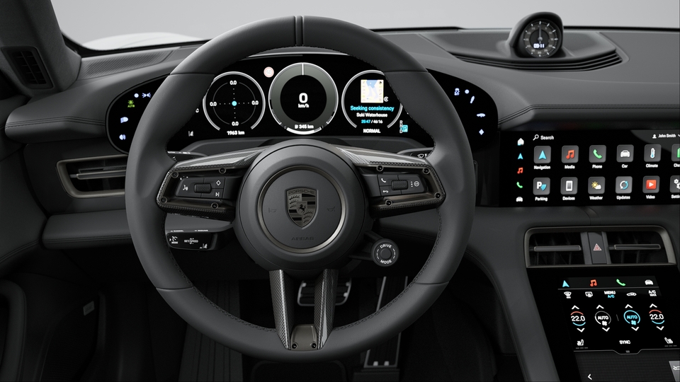 Heated Steering Wheel with Trim in Matte Carbon Fibre (i.c.w. Sport Chrono Package and Leather Interior)