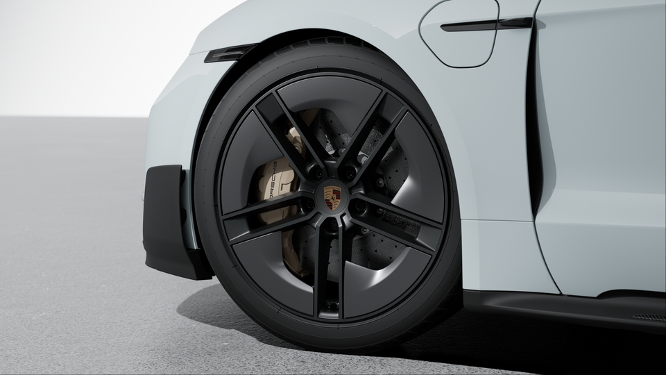 21-inch Taycan Exclusive Design Wheels painted in Satin Black