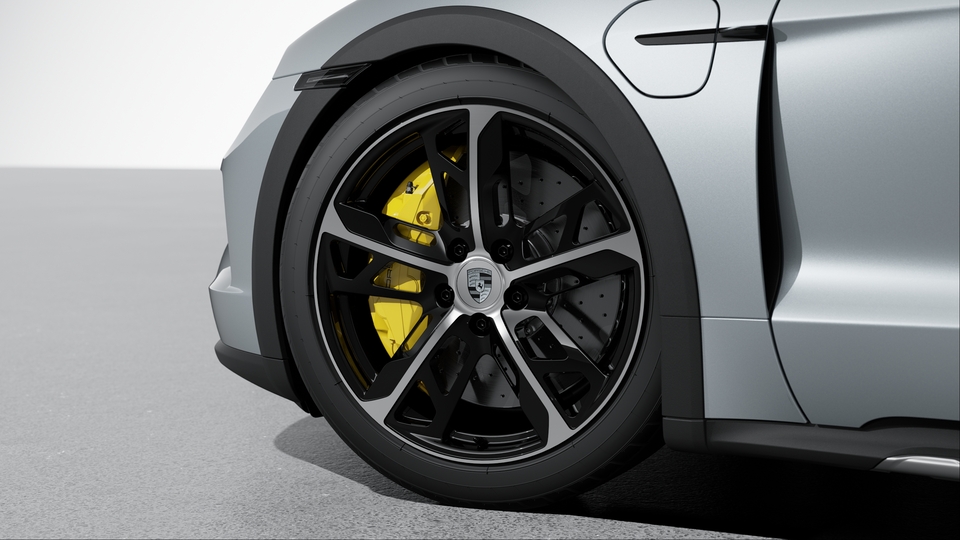 Керамічні композитні гальма Porsche (PCCB), гальмівні супорти з жовтим покриттям