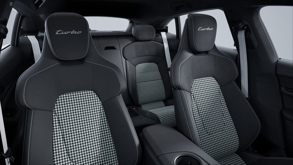 Leather-Free Race-Tex Interior in Black with Pepita Seat Centers