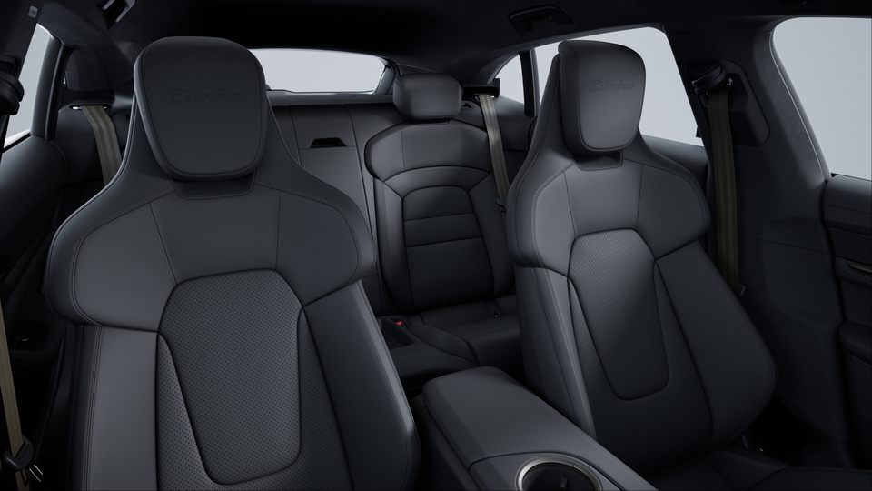 Leather Interior, Smooth-Finish Leather, Black, with contrasts in Turbonite