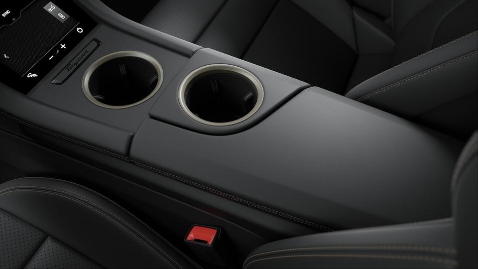 Leather Interior, Smooth-Finish Leather, Black, with items in Turbonite