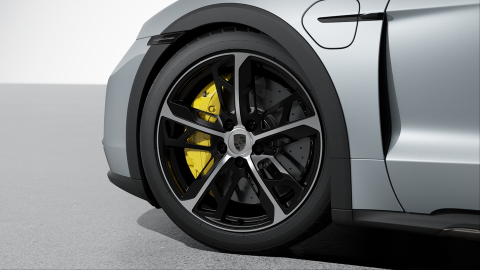 Porsche Ceramic Composite Brake (PCCB), Brake Calipers with Yellow Finish