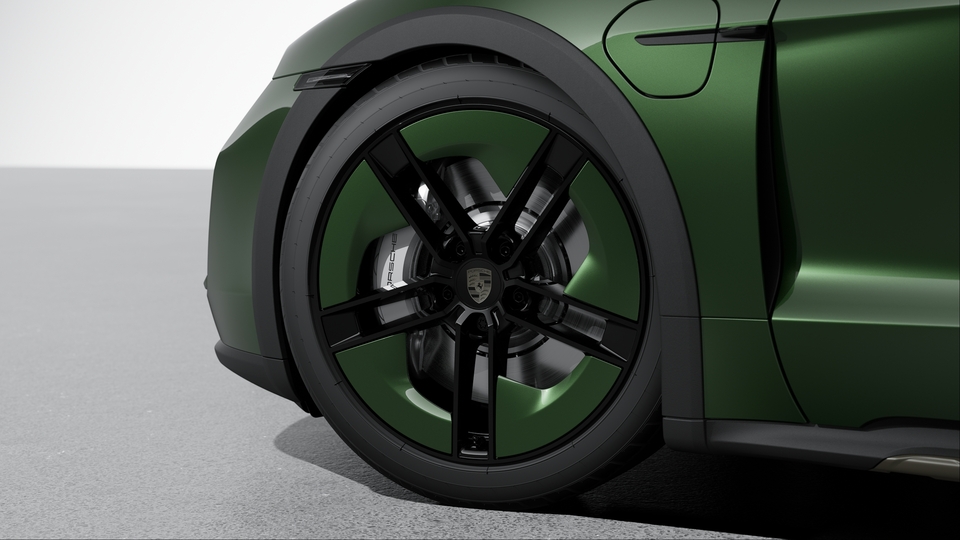 21-inch Taycan Exclusive Design Wheels painted in Black (high-gloss)