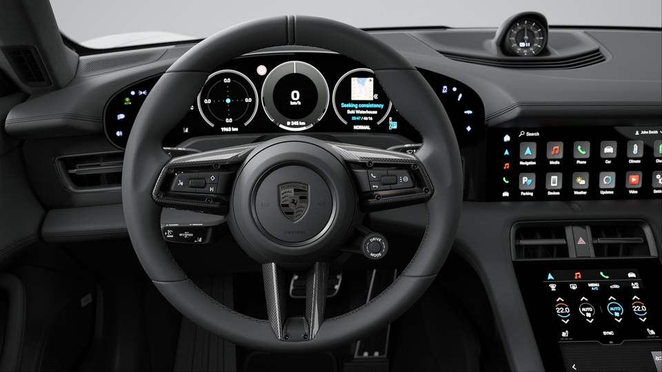Steering Wheel Trim Carbon matt including Steering Wheel Heating (i.c.w. Sport Chrono Package and Leather Interior)