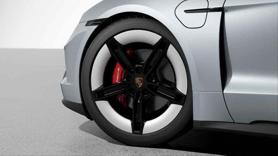 Spalvota „Porsche Crest" emblema ratlankių centre
