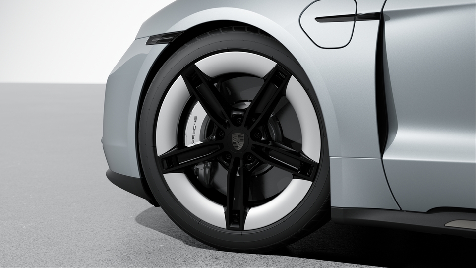 Stabdžių sistema „Porsche Surface Coated Brake“ (PSCB) su baltos spalvos stabdžių apkabomis