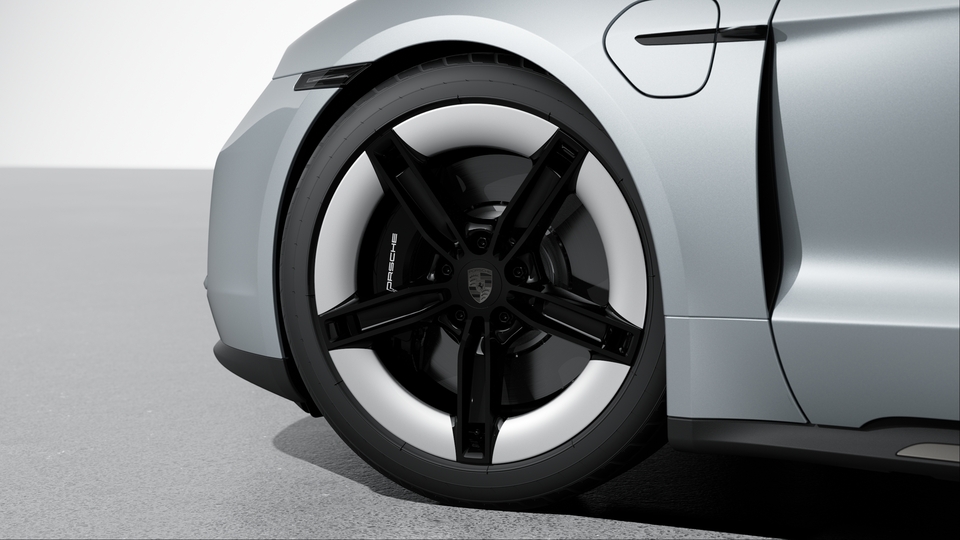 Porsche Surface Coated Brake (PSCB) with Brake Calipers painted in Black (high-gloss)