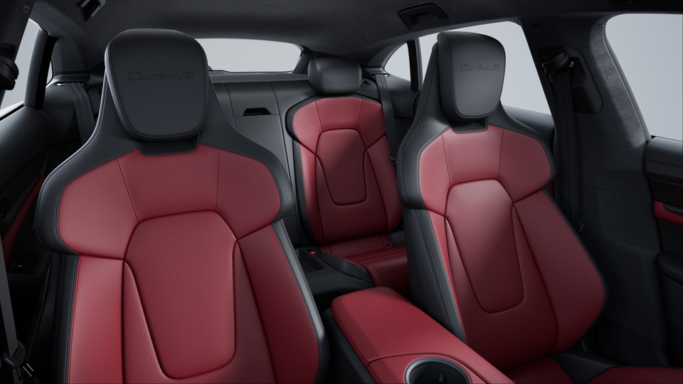 Two-Tone Leather Interior, Smooth-Finish Leather, Black/Bordeaux Red