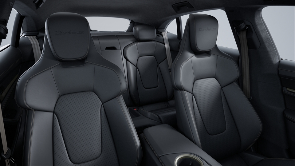 Leather Interior, Smooth-Finish Leather, Black, with items in Turbonite