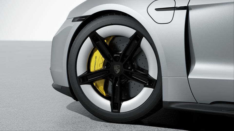 Porsche Ceramic Composite Brake (PCCB), Brake Calipers with Yellow Finish