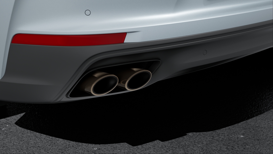 Sports exhaust with dark tailpipes