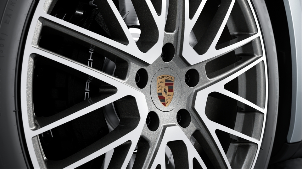 Wheel centre set with full-colour Porsche Crest